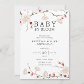 All in One Baby in Bloom QR Code Douche Uitnodigin Kaart (Voorkant)