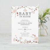 All in One Baby in Bloom QR Code Douche Uitnodigin Kaart (Staand voorkant)