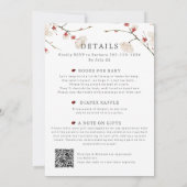 All in One Baby in Bloom QR Code Douche Uitnodigin Kaart (Achterkant)