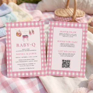 All In One Baby Q Roze Gingham Grill Kaart