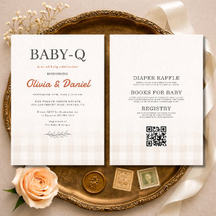 All in One Baby Q Rustieke Cadeau-uitnodiging voor Kaart