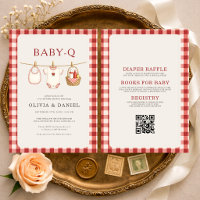 All in One Baby Q Waslijn Gingham Baby Shower