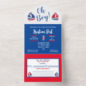 All-in-One baby shower jongen nautisch uitnodiging (Binnen)