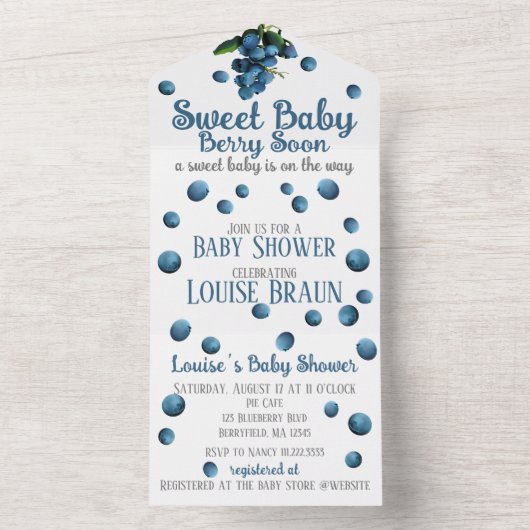 All-in-One Baby Shower Uitnodiging (Binnen)