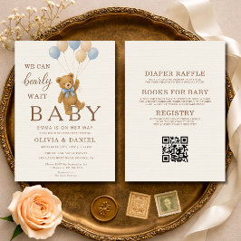 All in One Bearly Wait Koppel Baby Shower Kaart