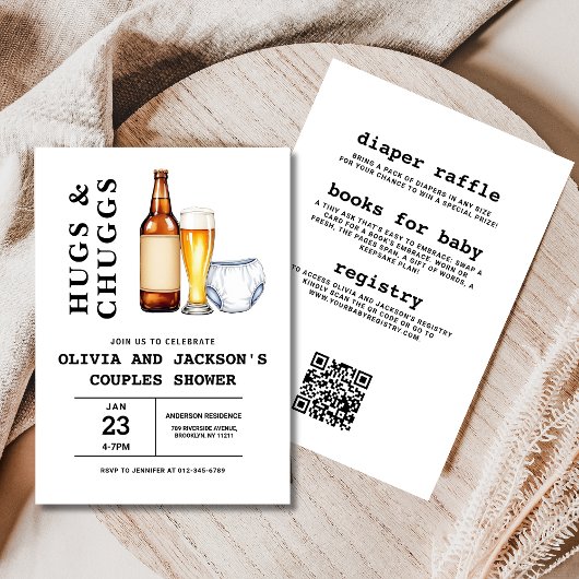 All in One Beers Luiers Koppels Baby shower Kaart
