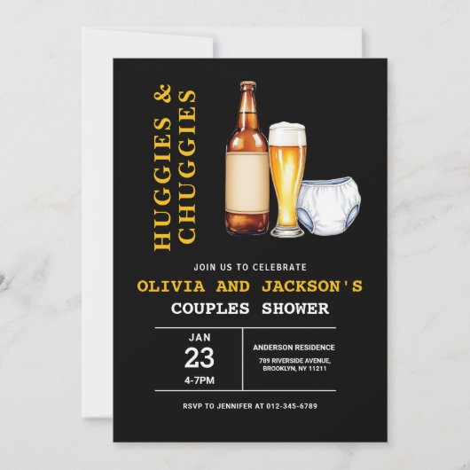 All in One Beers Luiers Koppels Baby shower Kaart (Voorkant)