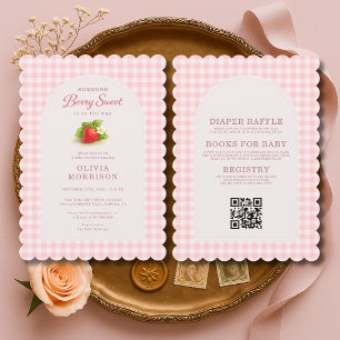 All in One Bescheiden Zoete Aardbei Baby Shower Kaart