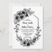 All-in-One Black and White Sunflower Weddenschap Kaart (Voorkant)