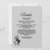 All in One Black Floral Grey Arch Wedding Kaart (Achterkant)