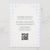 All in One Blauwe Gingham Baby Shower Kaart (Achterkant)