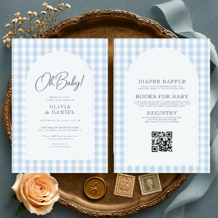 All in One Blauwe Oh Baby Koppel Baby Shower Kaart