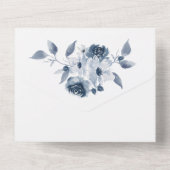 All in One Blauwe Waterverf Trouw Uitnodiging (Achterkant)