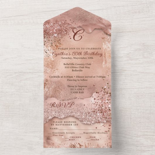 ALL IN ONE Bling Uitnodiging Design (Binnen)