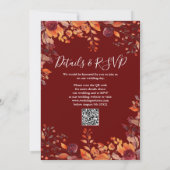 All In One Bloemige Herfst Verliefd QR Code Trouwe Kaart (Achterkant)
