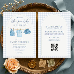 All in One Blue Jean Baby Baby Shower  Kaart