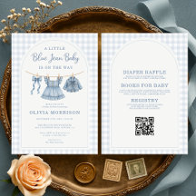 All in One Blue Jean Baby Meisje Baby Shower