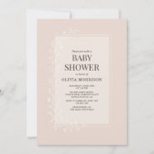 All in One Blush Pink Botanical Floral Baby Shower Kaart (Voorkant)