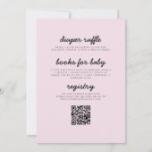 All in One Blush Pink Ribbon Bow Baby shower Kaart (Achterkant)