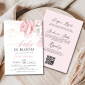 All in One Blush Roze Bloemen Baby in Bloom Shower Kaart