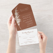 All-in-One Bohemian Terracotta Wedding Invite All In One Uitnodiging (Afscheurbaar)