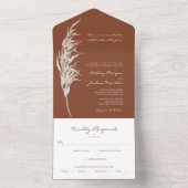 All-in-One Bohemian Terracotta Wedding Invite All In One Uitnodiging (Binnen)