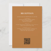 All in One Boho Koper Brons QR Code Trouwkaart Kaart (Achterkant)