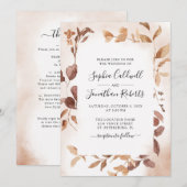 All in One Boho Stof Roze Eucalyptus Trouwdecorati Kaart (Voorkant / Achterkant)