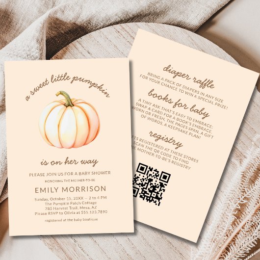 All in One Boho Sweet Little Pumpkin Baby Shower Kaart