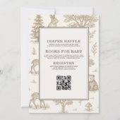 All in One Bosdieren QR Code Baby Shower Kaart (Achterkant)