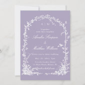 All in One Botanical Arch Garden Wedding Lavender Kaart (Voorkant)