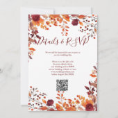 All In One Bourgondische Kleur Fall In Love QR Cod Kaart (Achterkant)