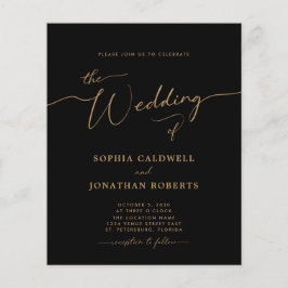 All-in-One Budget Gold Calligraphy Wedding Invite