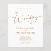 All-in-One Budget Gold Calligraphy Wedding Invite (Voorkant)