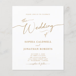 All-in-One Budget Gold Calligraphy Wedding Invite
