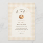 All in One Bun in the Oven Gingham Baby Shower Kaart (Voorkant)