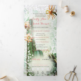 All In One Cactus Succulent Trouwkaart Drieluik Uitnodiging