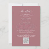 All in One Calligraphy Trendy Stof Roze Bruiloft Kaart (Achterkant)