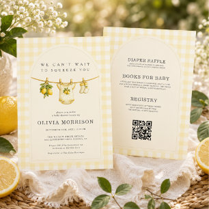All in One Citroen Uitknijper Gingham Baby Borrel Kaart