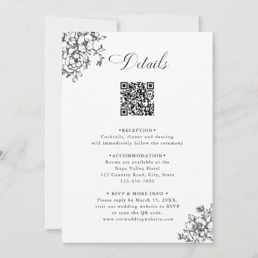 All in One Classic Frame Wedding Kaart (Achterkant)