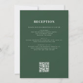 All in One Crest Emerald Green QR Code Huwelijk Kaart (Achterkant)