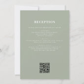 All in One Crest Sage Green QR Code Huwelijk Kaart (Achterkant)