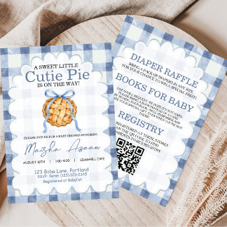 All In One Cutie Pie Boog Gingham Herfst Baby Borr Kaart