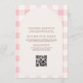 All in One Cutie Pie Roze Strik Meisje Baby Shower Kaart (Achterkant)