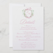 All in One Delicate Franse Flora Crest Trouwjurk Kaart (Achterkant)