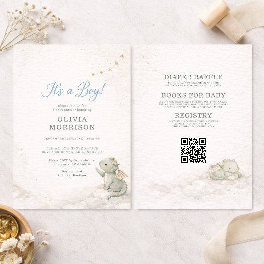 All in One Dragon It's a Boy Baby Shower Kaart