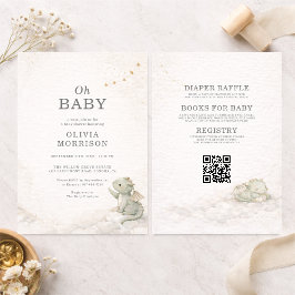 All in One Dragon Storybook Baby Shower Kaart