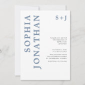 All-in-One Dusty Blue Bold Typography Wedding Invi Kaart (Voorkant)