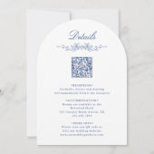 All in One Dusty Blue Floral Garden Wedding Arch Kaart (Achterkant)