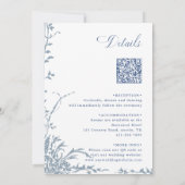 All in One Dusty Blue Floral Garden Wedding Arch Kaart (Achterkant)